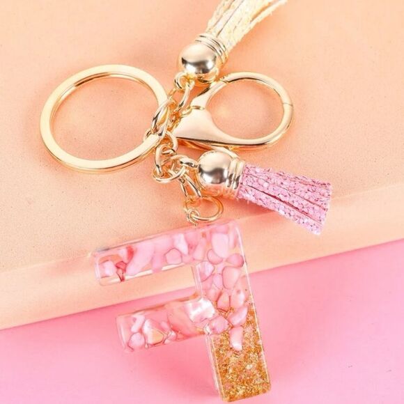 3/$25❗️Boho Letter “F” Charm keychain - Picture 2 of 3